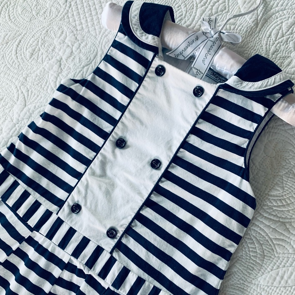 Mayoral 24 months navy striped dress